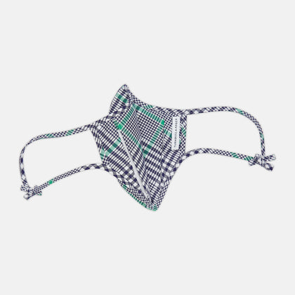 Exclusive Navy & Green Archive Check Superfine Cotton Commuter Mask With 3 Viroformula™ Filters Image 4