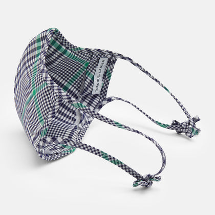 Exclusive Navy & Green Archive Check Superfine Cotton Commuter Mask With 3 Viroformula™ Filters Image 3