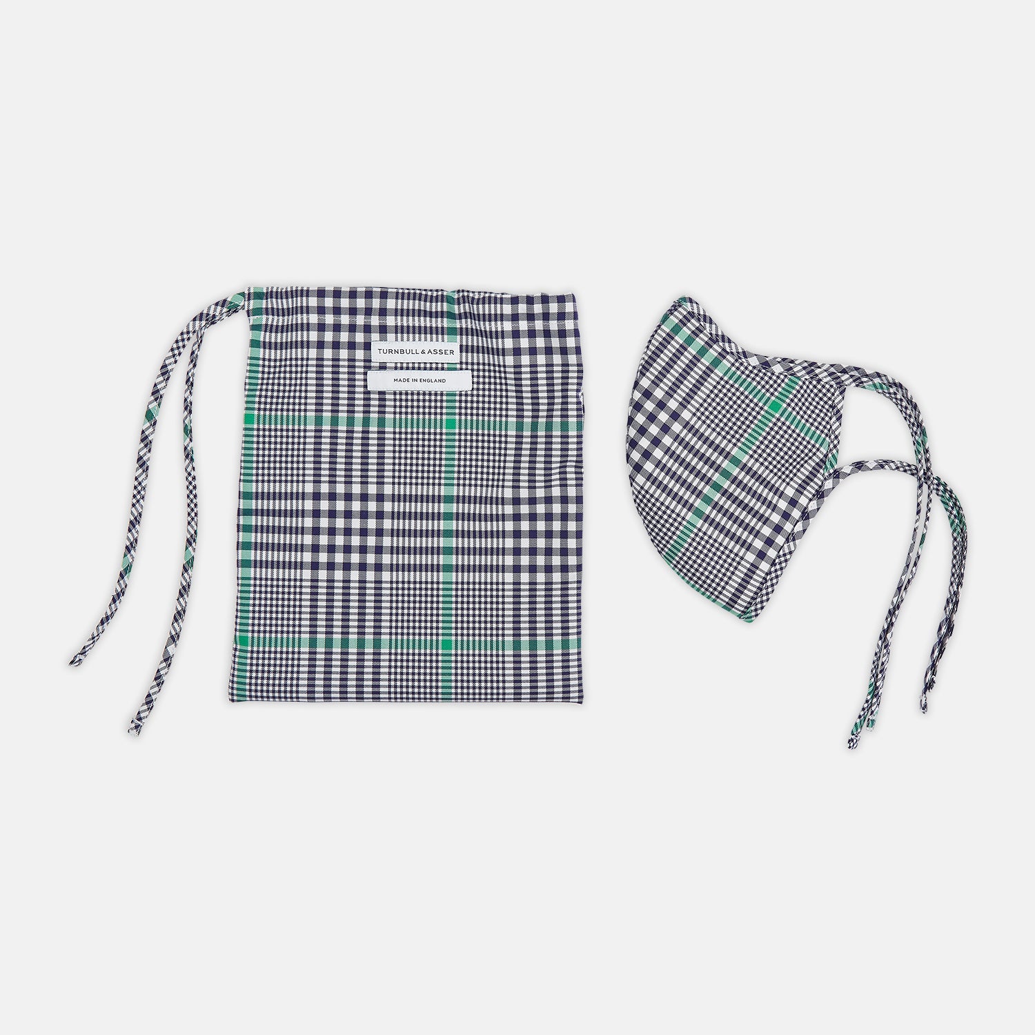 View 2 of product Exclusive Navy & Green Archive Check Superfine Cotton Commuter Mask With 3 Viroformula™ Filters