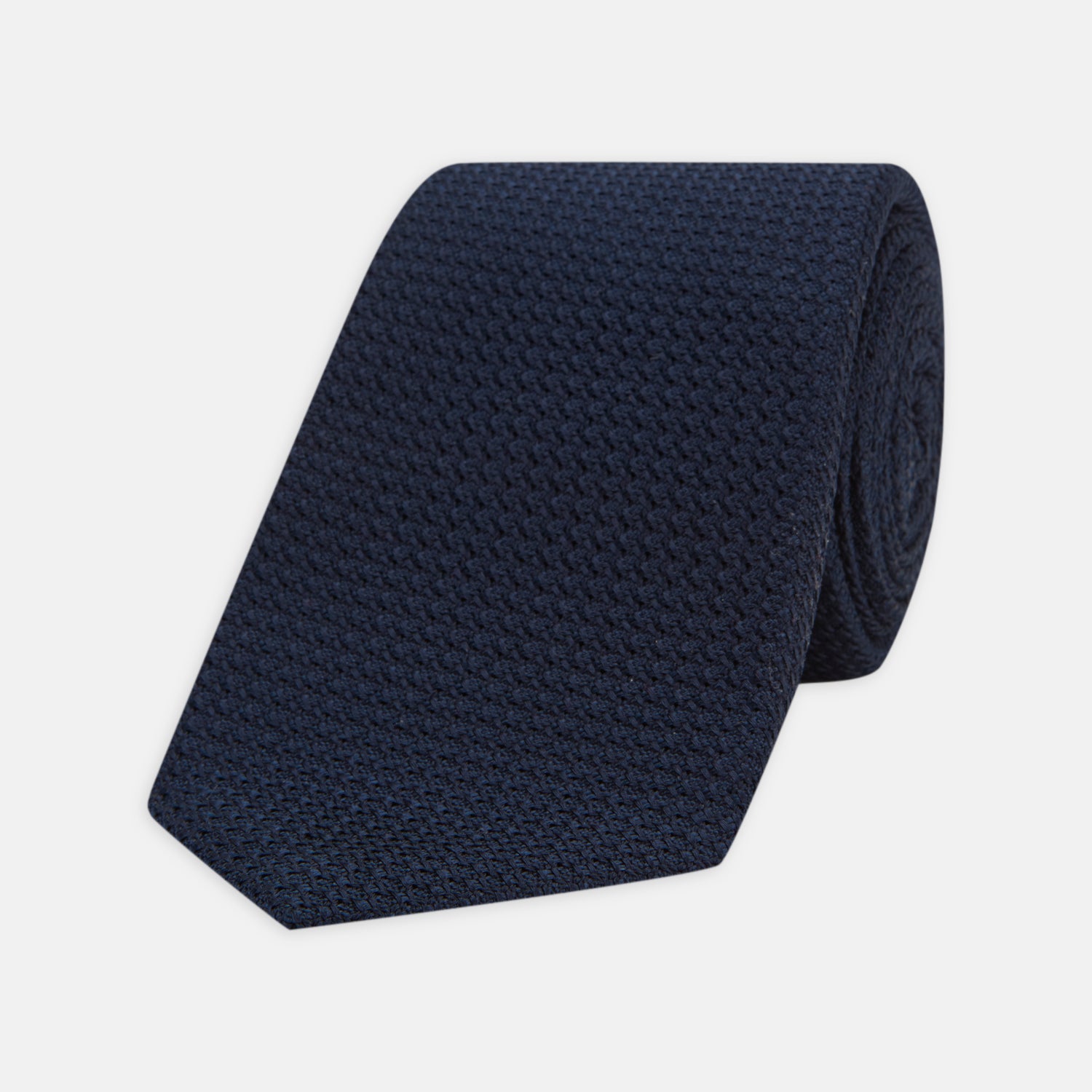Seven-Fold Navy Grenadine Silk Tie