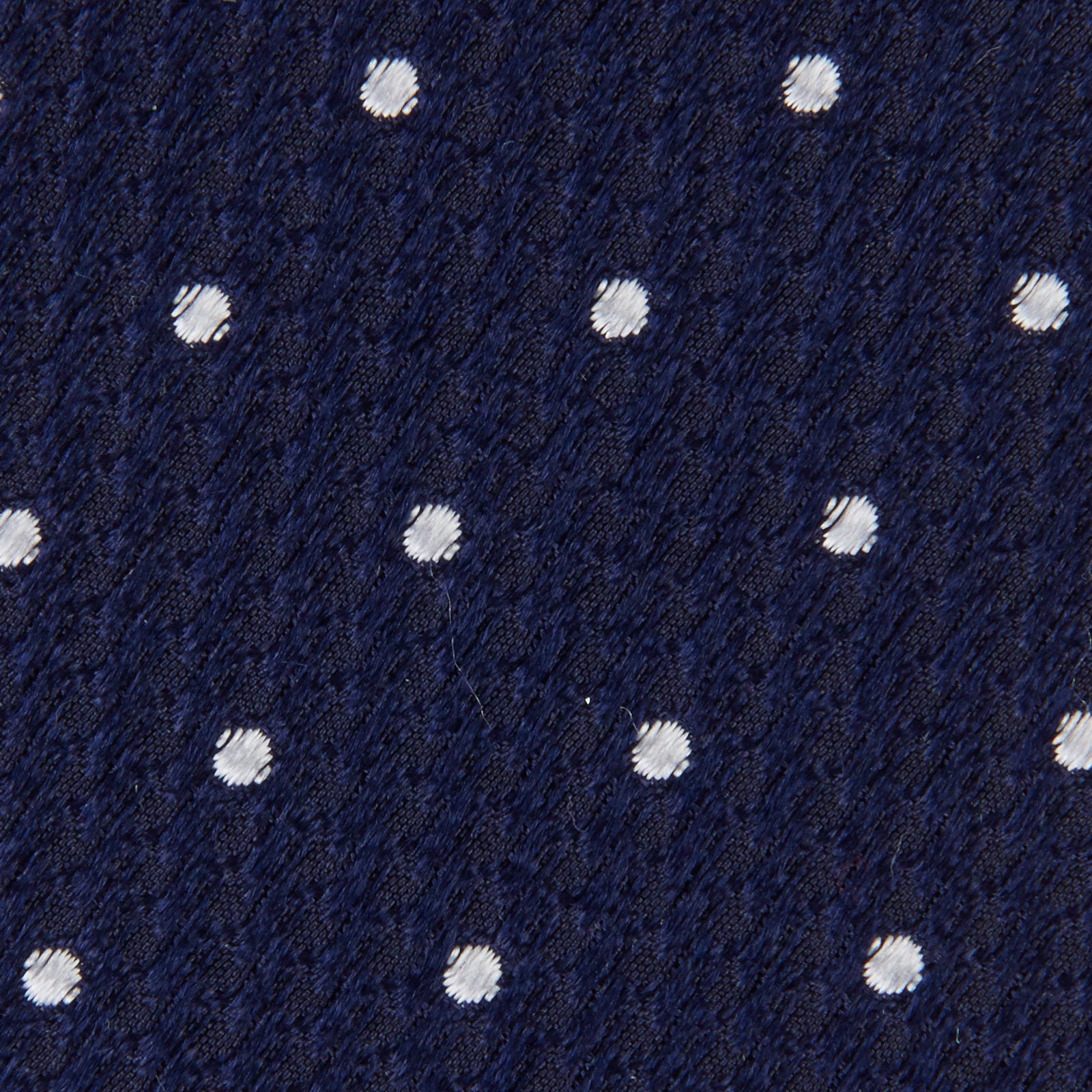 View 3 of product Seven-Fold Navy and White Spot Lace Silk Tie