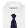 View 2 of product Seven-Fold Navy and White Spot Lace Silk Tie