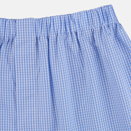 Sky Blue Gingham Check Boxer Shorts Image 1