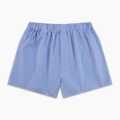 Sky Blue Gingham Check Boxer Shorts Image 2
