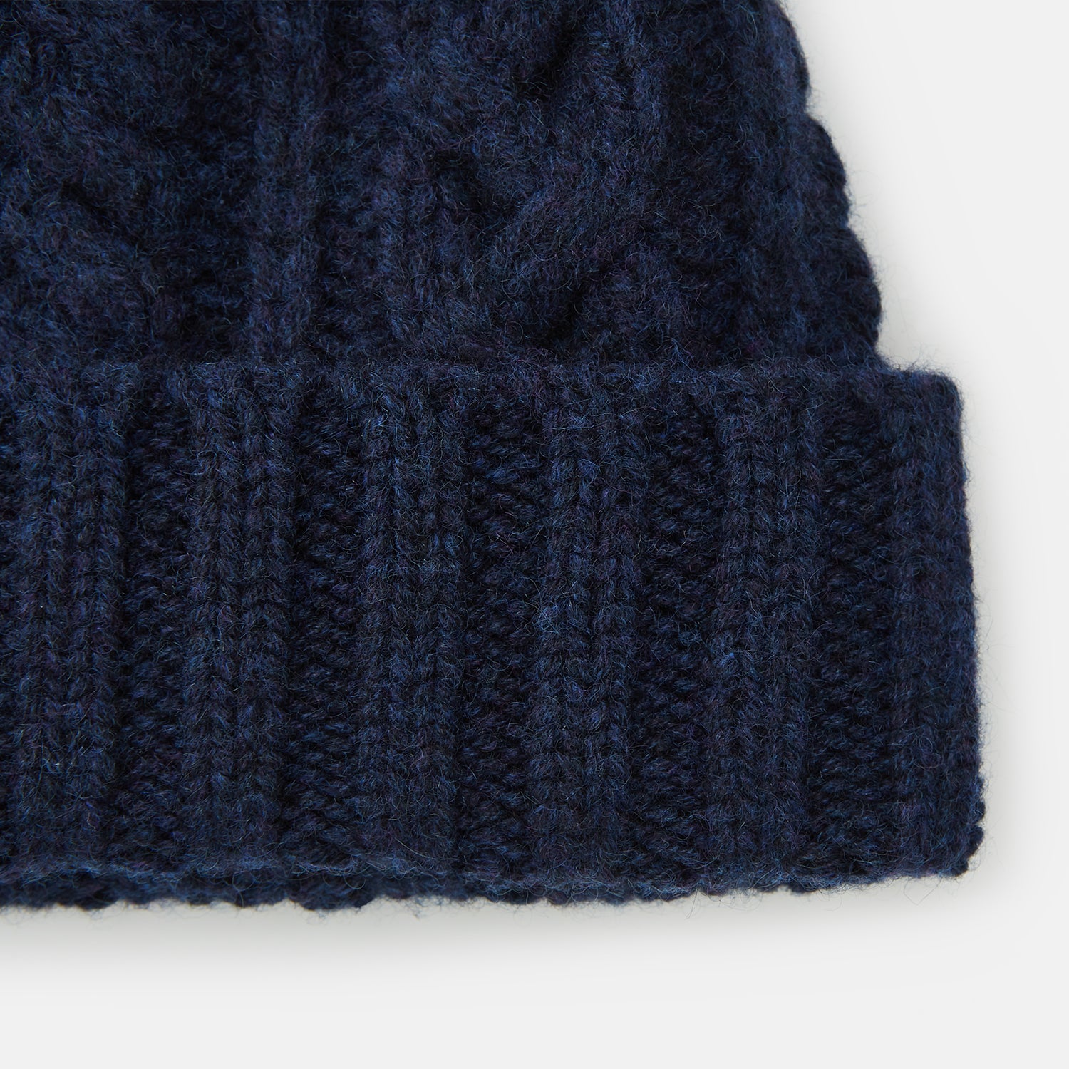 Navy Cable Knit Cashmere Hat