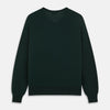 View 3 of product Forest Green Fine Merino V-Neck Jumper