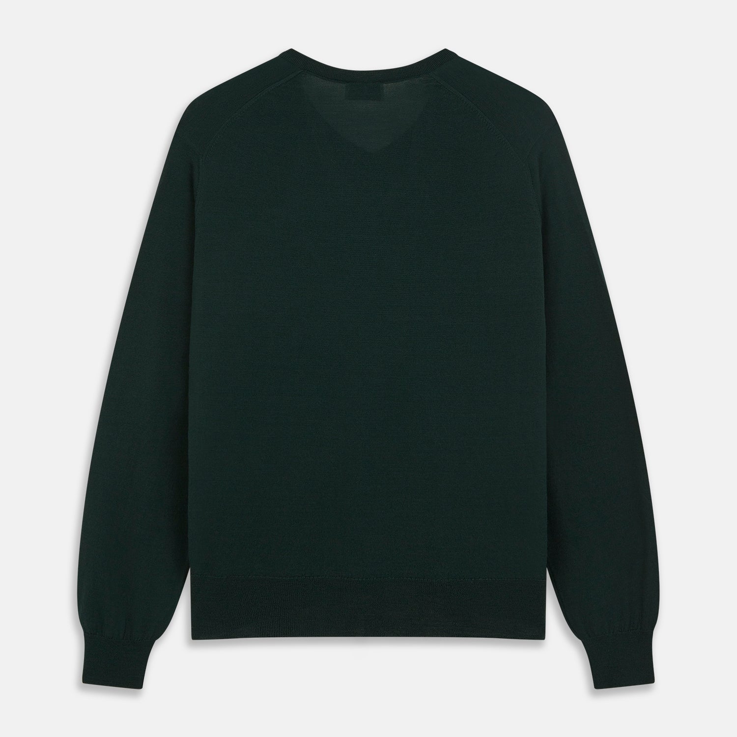 View 3 of product Forest Green Fine Merino V-Neck Jumper