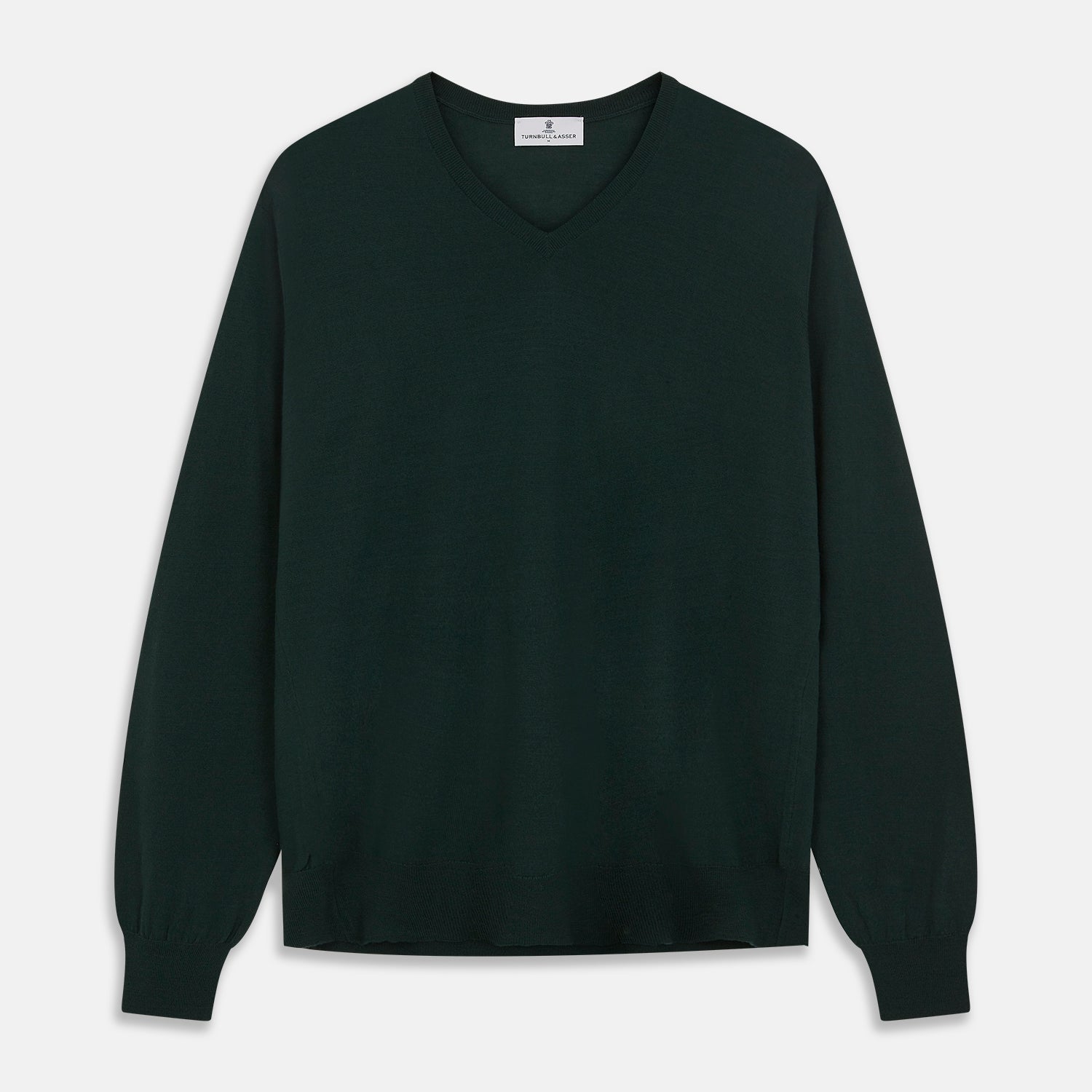 View 1 of product Forest Green Fine Merino V-Neck Jumper