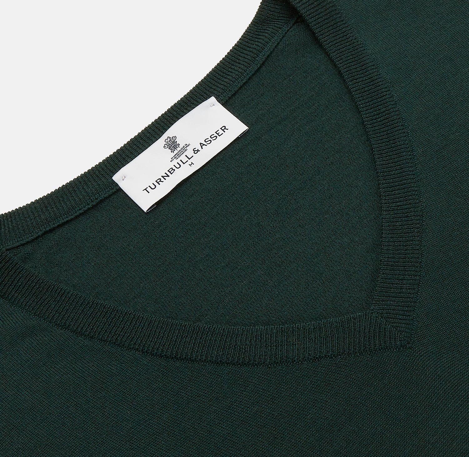 View 2 of product Forest Green Fine Merino V-Neck Jumper
