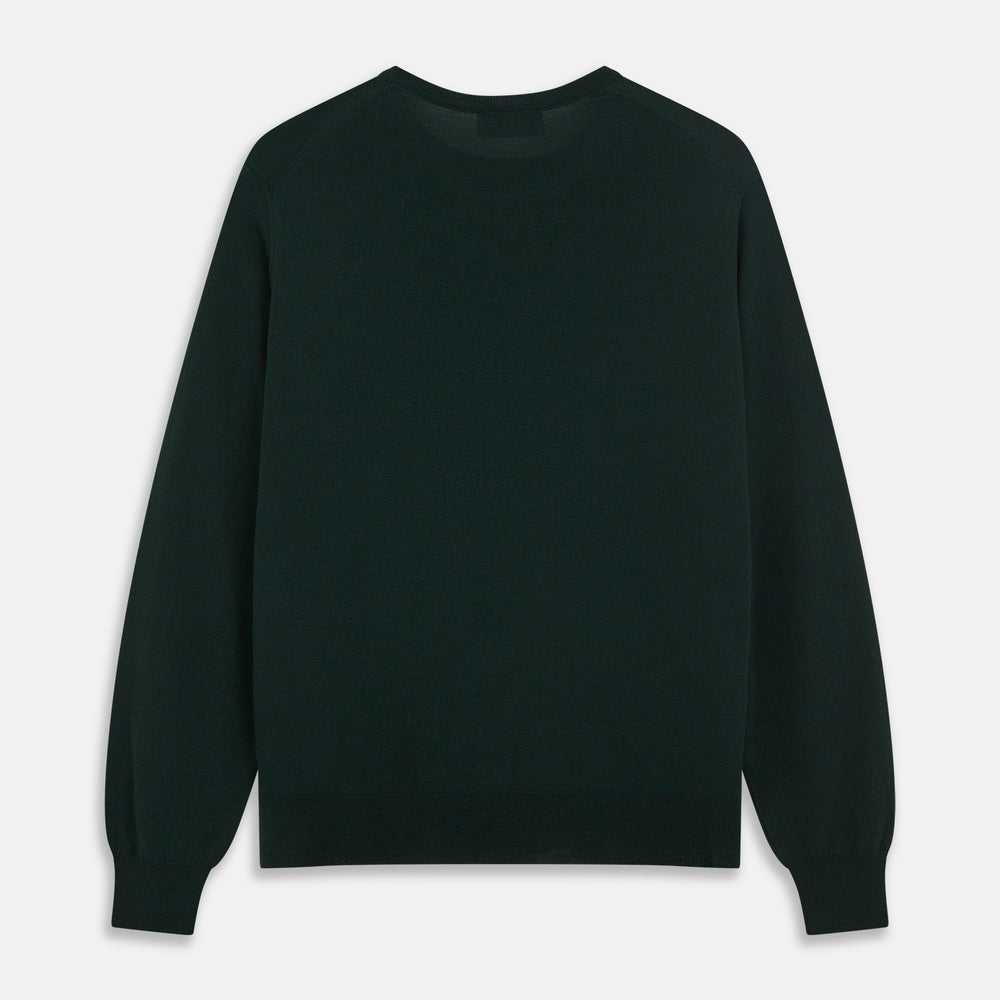 Forest Green Crew Neck Merino Jumper