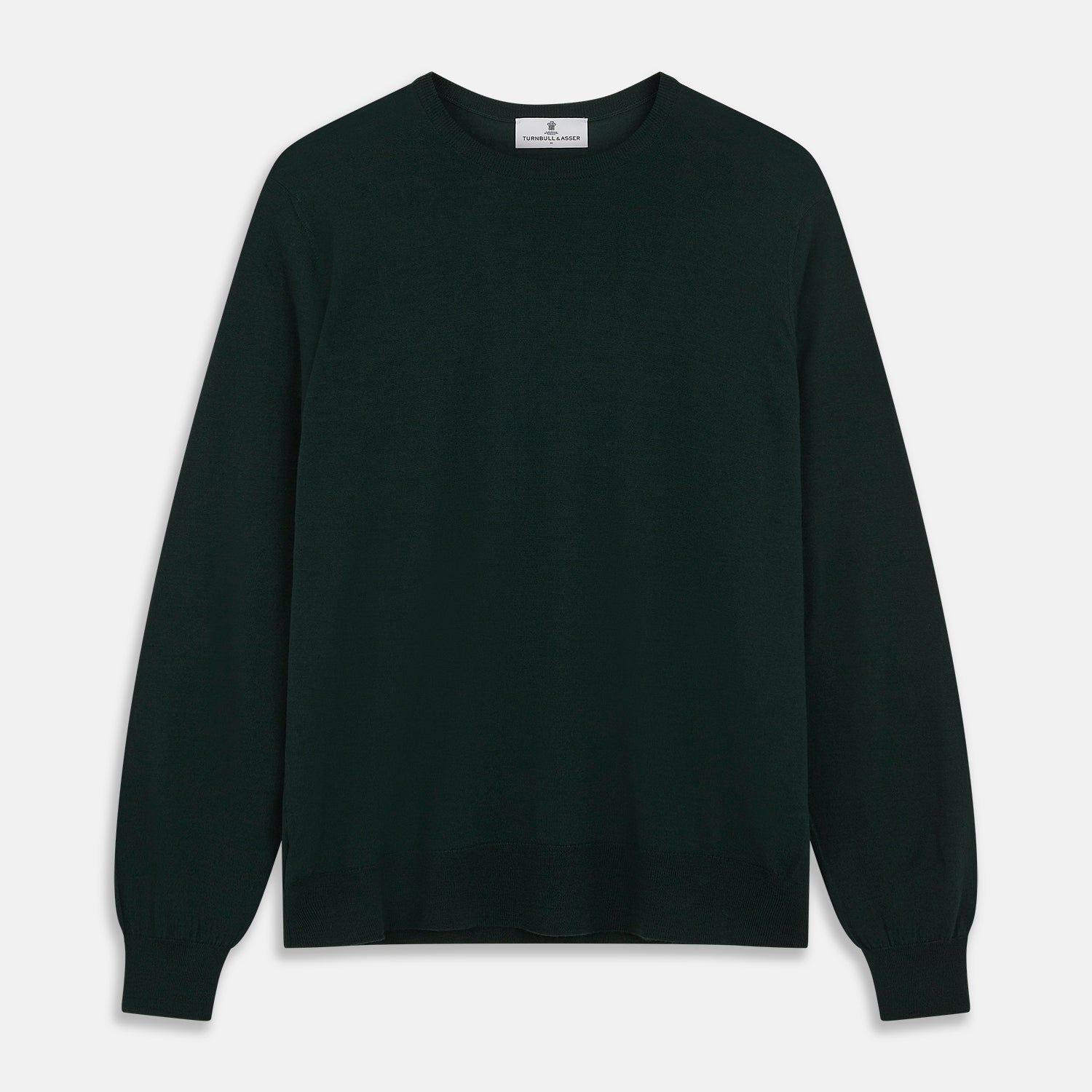 View 1 of product Forest Green Crew Neck Merino Jumper
