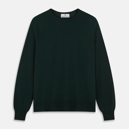 Forest Green Crew Neck Merino Jumper