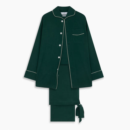 Dark Green Silk Pyjama Set Image 2
