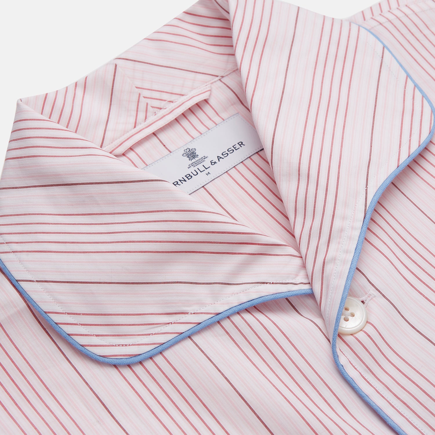 View 2 of product Pink And White Stripe Twill Cotton Pyjama Set