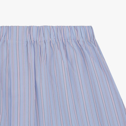 Blue and Pink Stripe Poplin Cotton Boxer Shorts Image 1