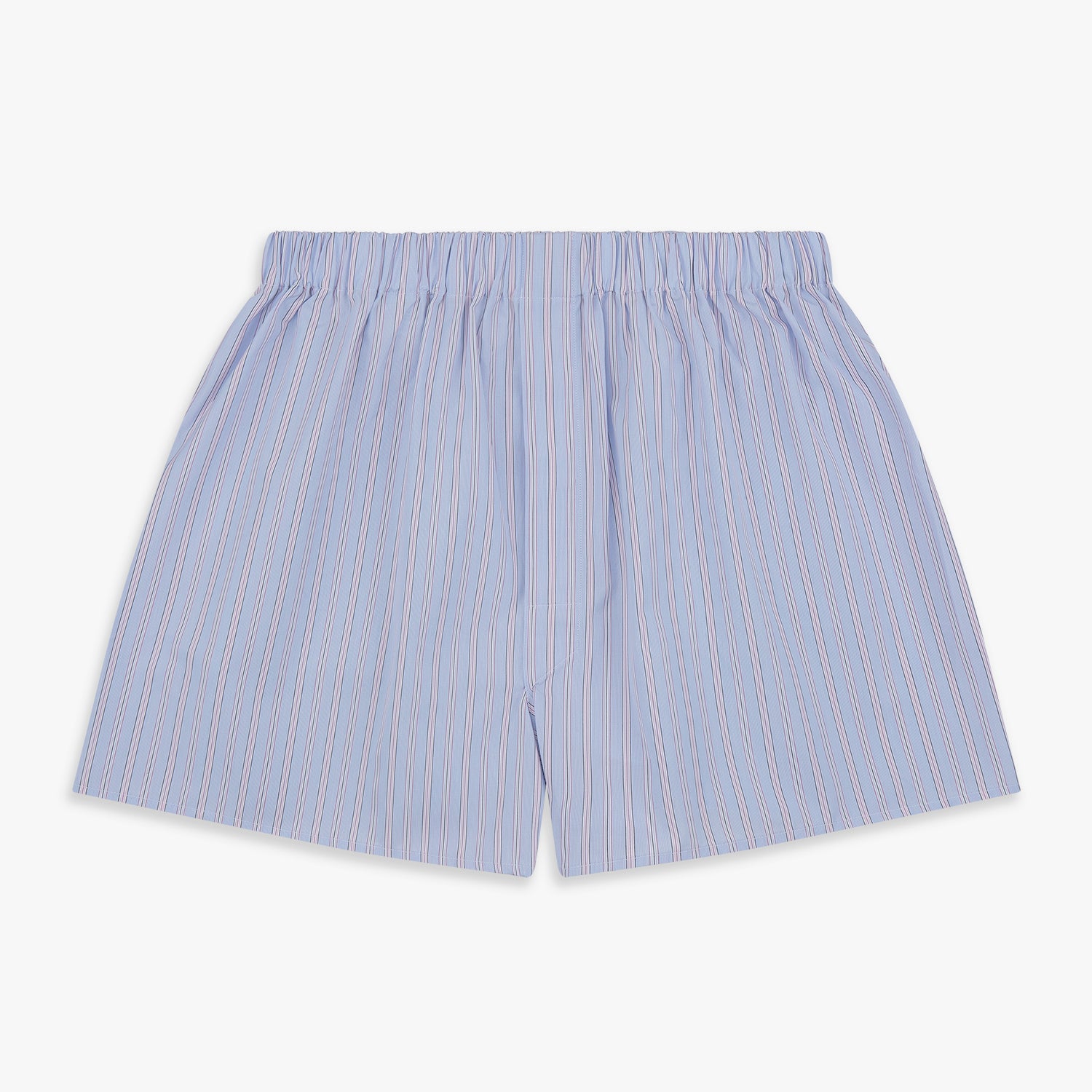 View 1 of product Blue and Pink Stripe Poplin Cotton Boxer Shorts