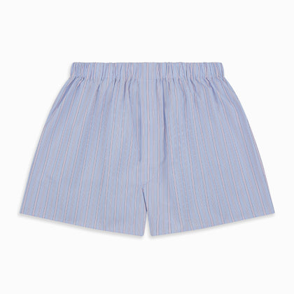 Blue and Pink Stripe Poplin Cotton Boxer Shorts Image 2