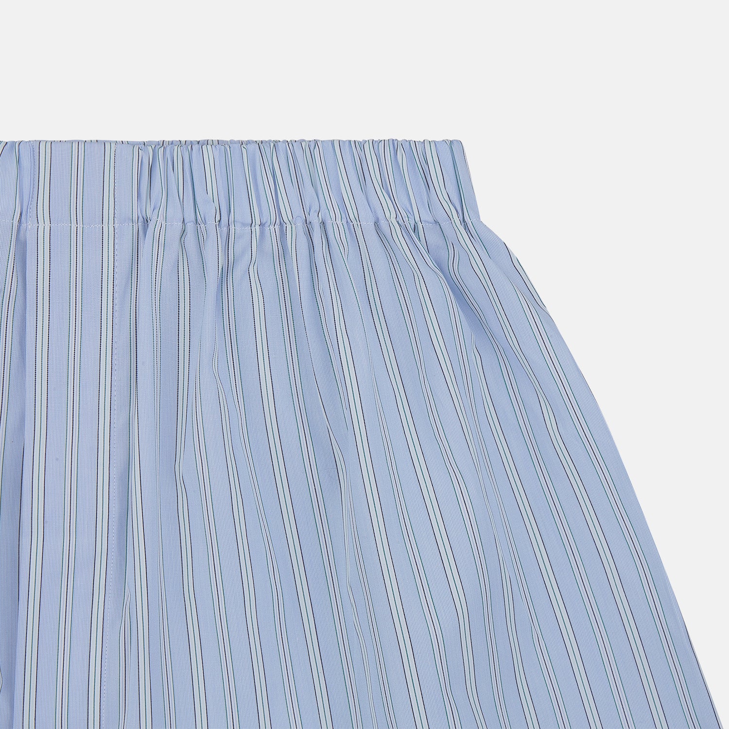View 2 of product Blue and Green Stripe Poplin Cotton Boxer Shorts