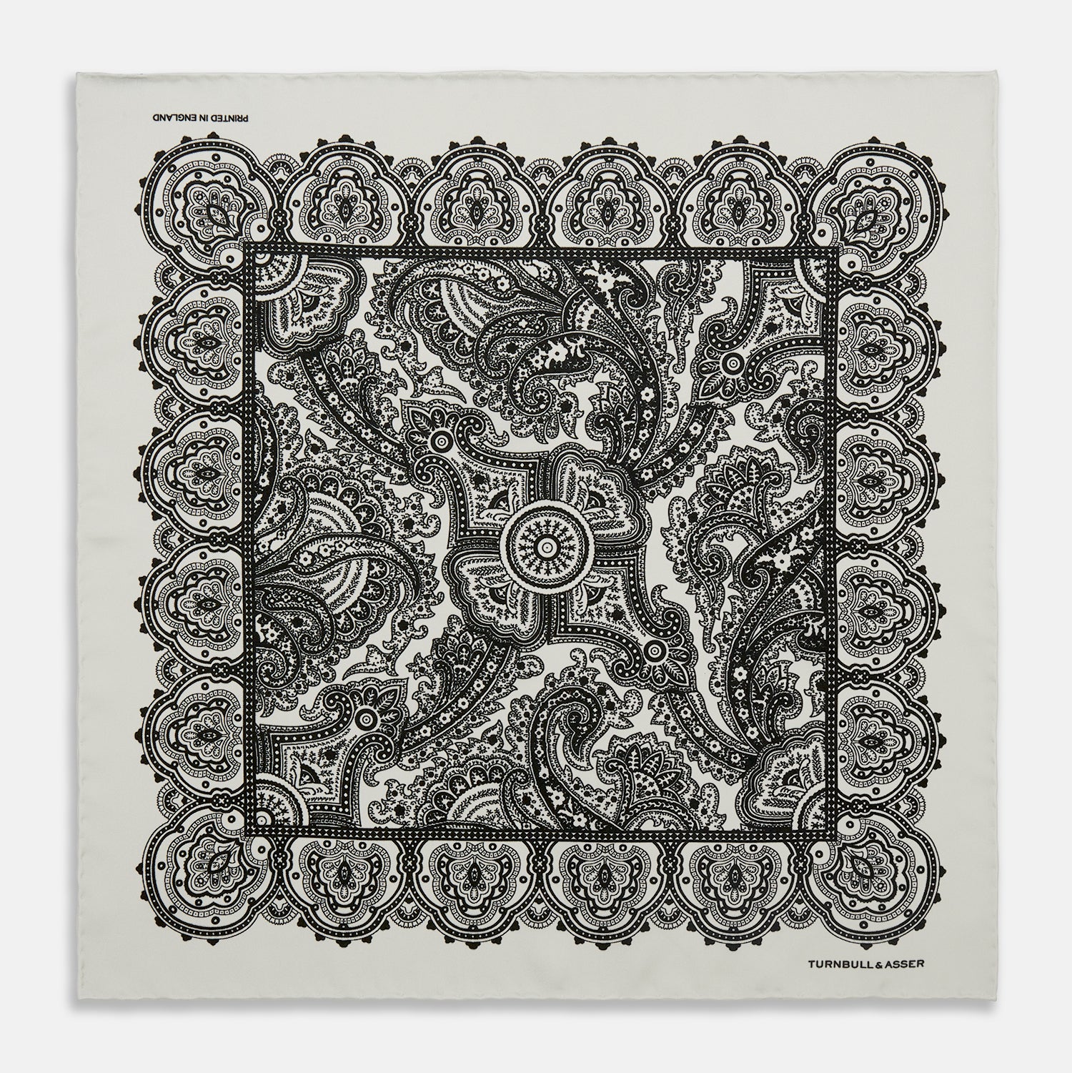 View 1 of product White Persian Paisley Pocket Square