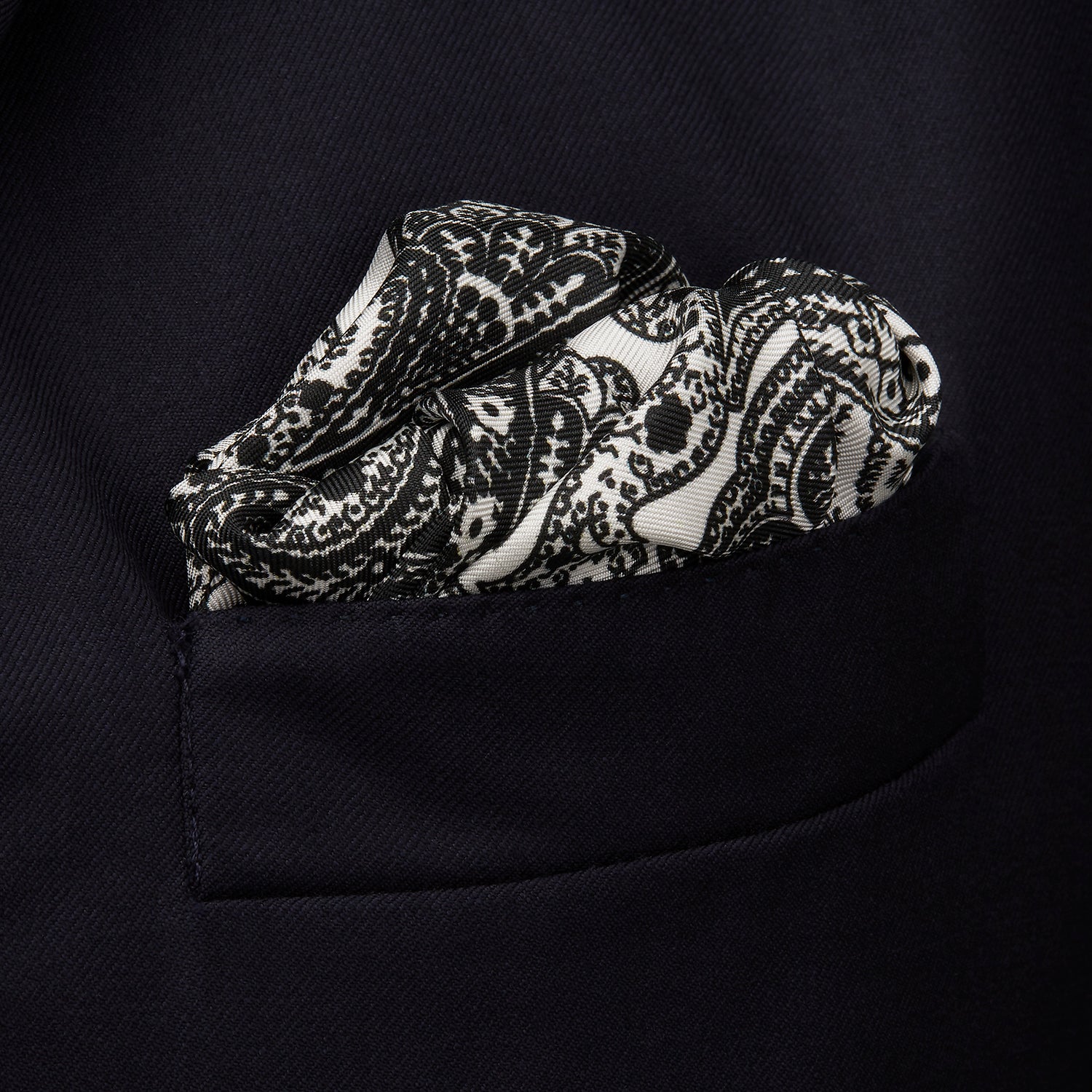View 3 of product White Persian Paisley Pocket Square