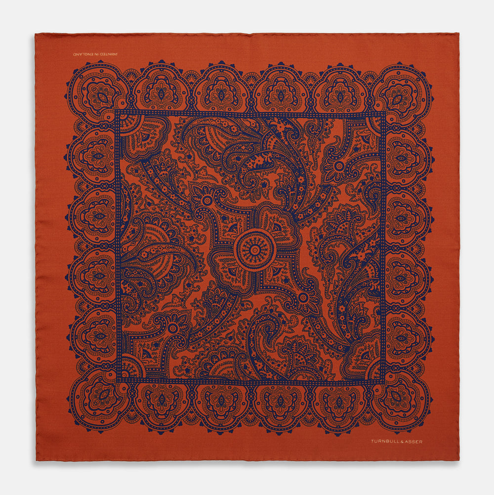 Red Persian Paisley Pocket Square
