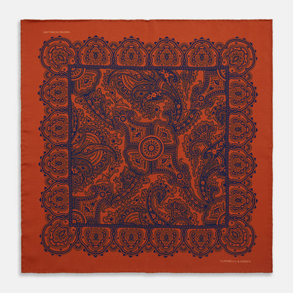 Red Persian Paisley Pocket Square