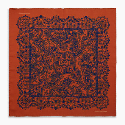 Red Persian Paisley Pocket Square Image 3