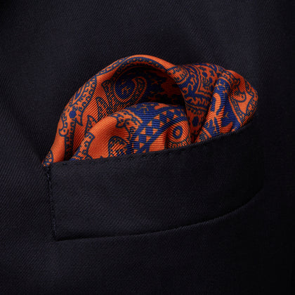 Red Persian Paisley Pocket Square Image 2