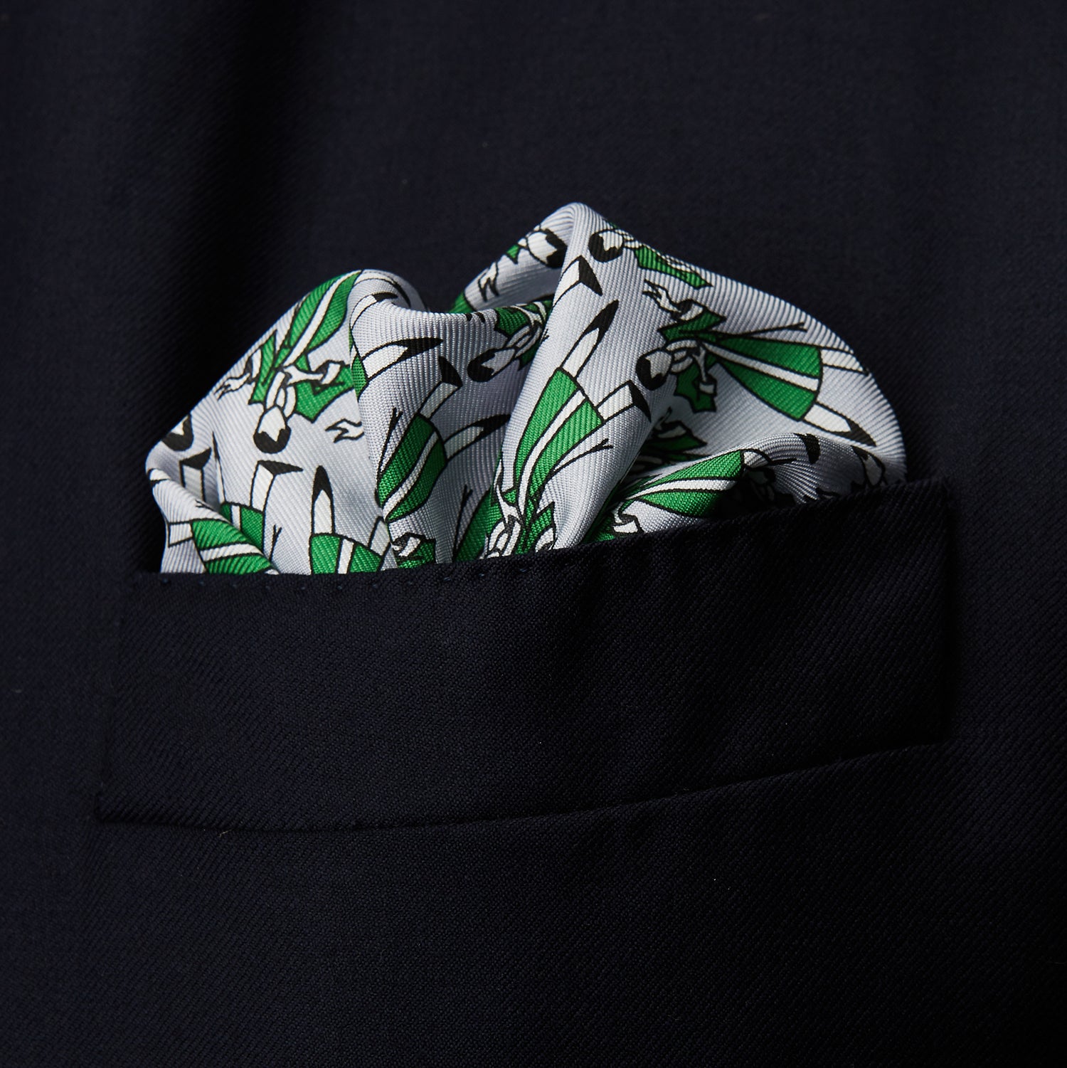 View 2 of product Green Dressing Gowns Pocket Square