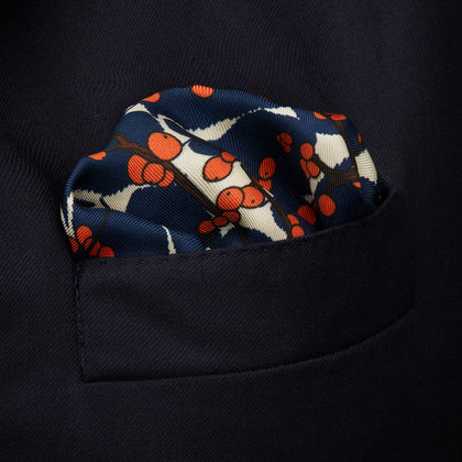 Blue Berry Floral Pocket Square Image 2