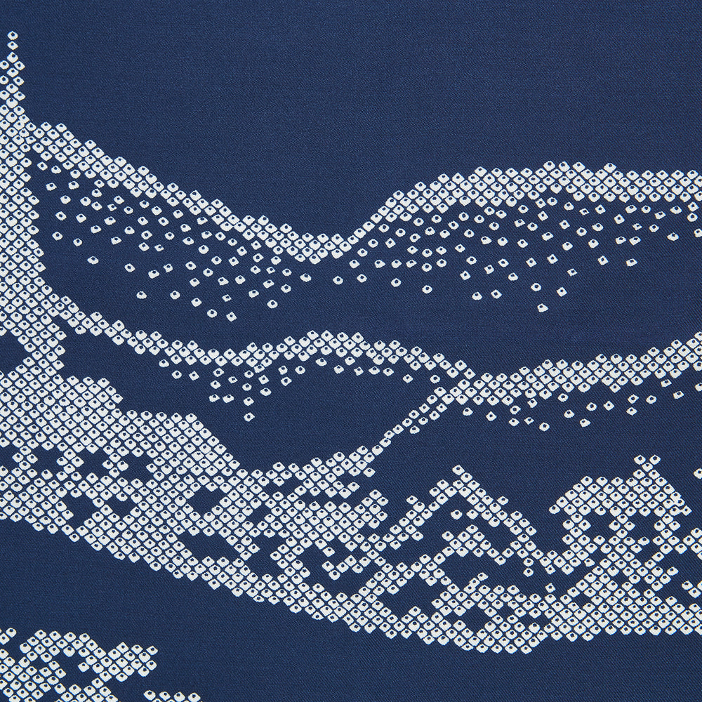 Blue Snowscape Motif Silk Pocket Square
