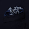 View 3 of product Blue Snowscape Motif Silk Pocket Square