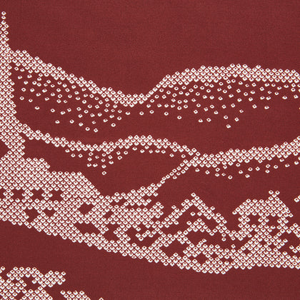 Burgundy Snowscape Motif Silk Pocket Square Image 1