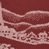 Burgundy Snowscape Motif Silk Pocket Square