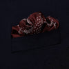View 3 of product Burgundy Snowscape Motif Silk Pocket Square