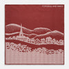View 1 of product Burgundy Snowscape Motif Silk Pocket Square
