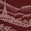View 2 of product Burgundy Snowscape Motif Silk Extra Large Scarf