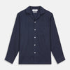 View 1 of product Holiday Fit Navy Cotton and Cashmere Blend Shirt with 1-Button Cuffs