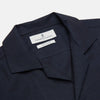 View 2 of product Holiday Fit Navy Cotton and Cashmere Blend Shirt with 1-Button Cuffs