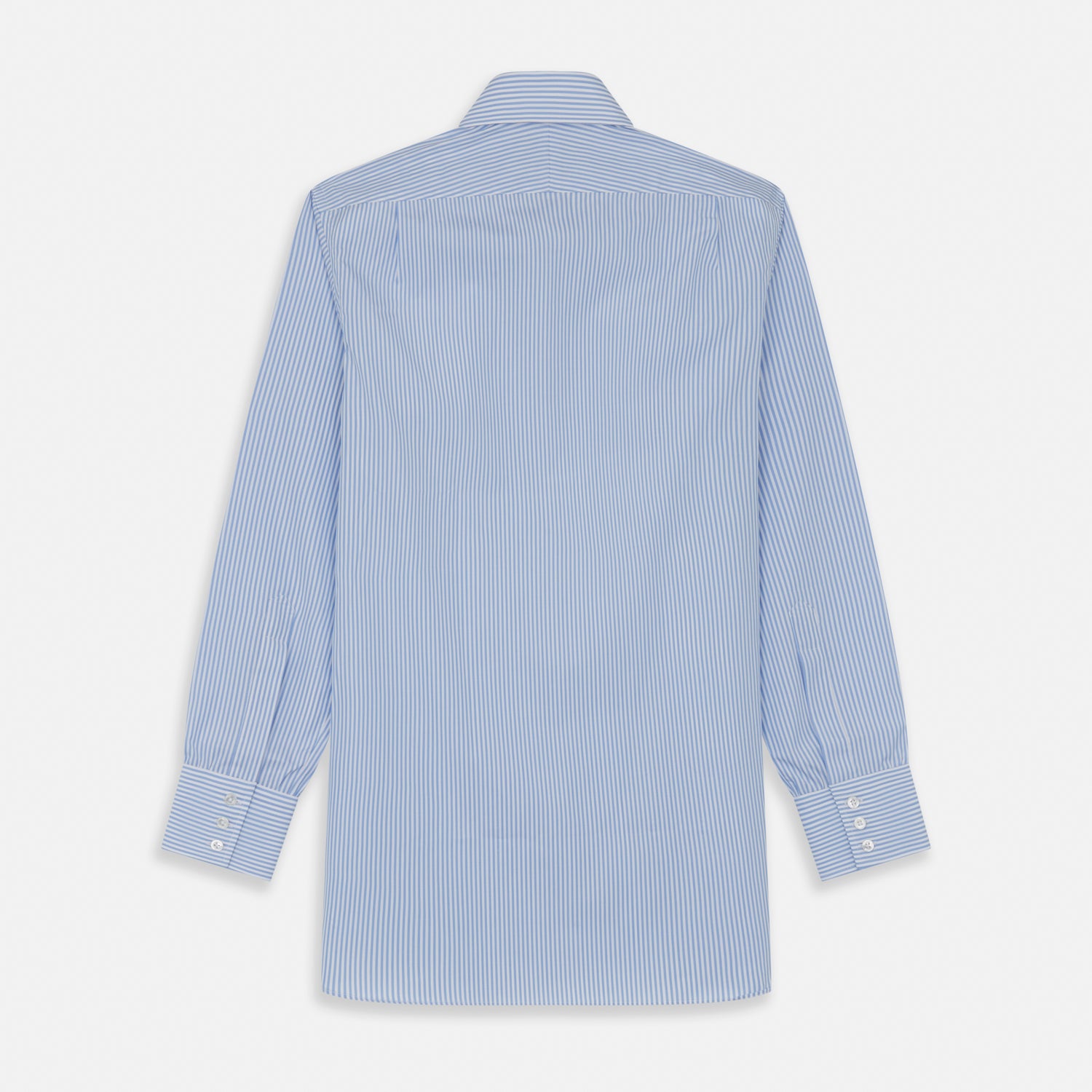 View 5 of product Light Blue Bengal Stripe Shirt with T&A Collar and 3-Button Cuffs