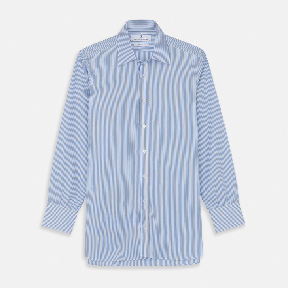 Light Blue Bengal Stripe dress shirt with T&A Collar and 3-Button Cuffs | Turnbull & Asser Turnbull & Asser US Light Blue Bengal Stripe dress shirt with T&A Collar and 3-Button Cuffs | Turnbull & Asser Turnbull & Asser US
