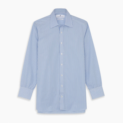 Light Blue Bengal Stripe Shirt with T&A Collar and 3-Button Cuffs Image 6