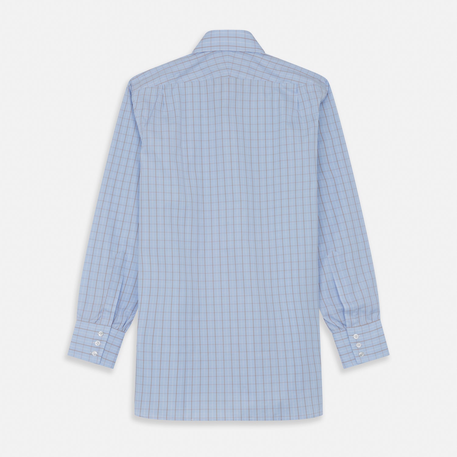 View 5 of product Beige Graph Check Regular Fit Shirt with T&A Collar and 3-Button Cuffs