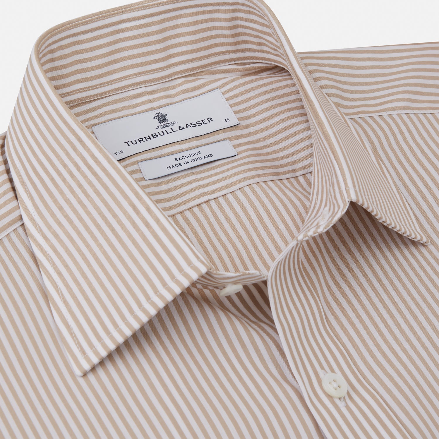 View 2 of product Sand Bengal Stripe Regular Fit Shirt with T&A Collar and 3-Button Cuffs
