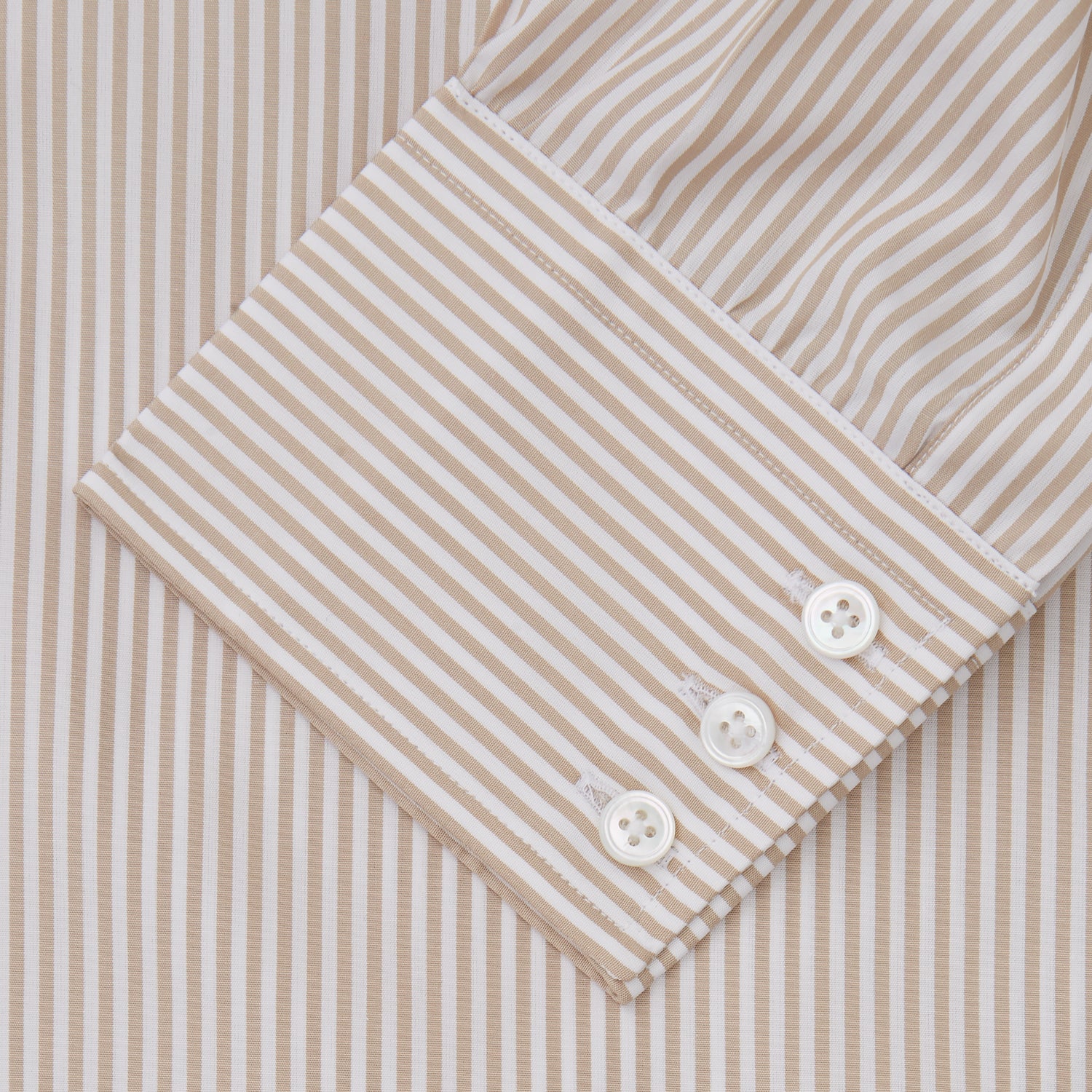 View 3 of product Sand Bengal Stripe Regular Fit Shirt with T&A Collar and 3-Button Cuffs