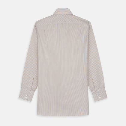 Sand Bengal Stripe Regular Fit Shirt with T&A Collar and 3-Button Cuffs Image 4