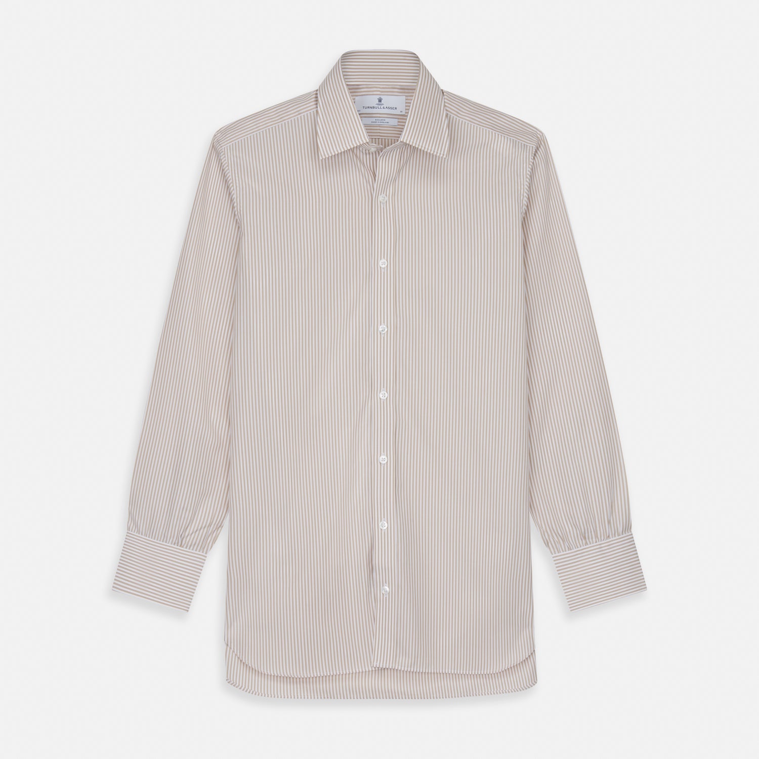 View 1 of product Sand Bengal Stripe Regular Fit Shirt with T&A Collar and 3-Button Cuffs