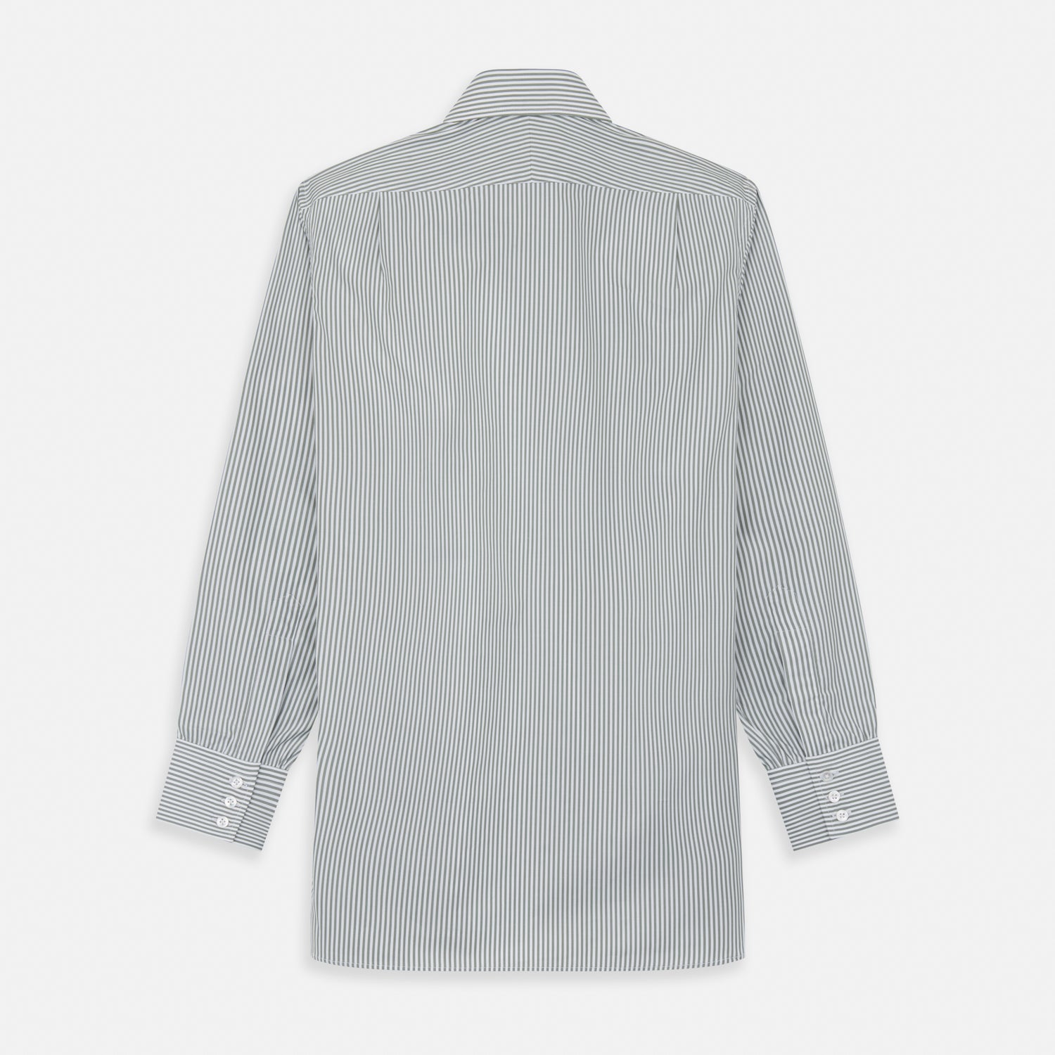 View 5 of product Green Bengal Stripe Regular Fit Shirt with T&A Collar and 3-Button Cuffs