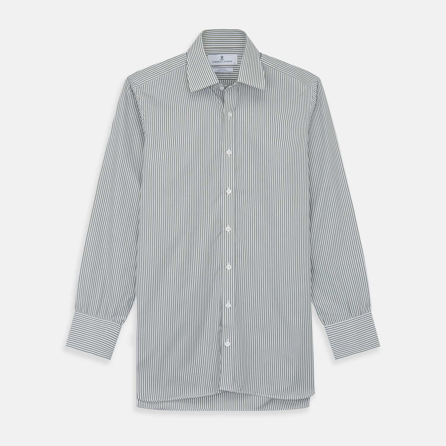 View 1 of product Green Bengal Stripe Regular Fit Shirt with T&A Collar and 3-Button Cuffs