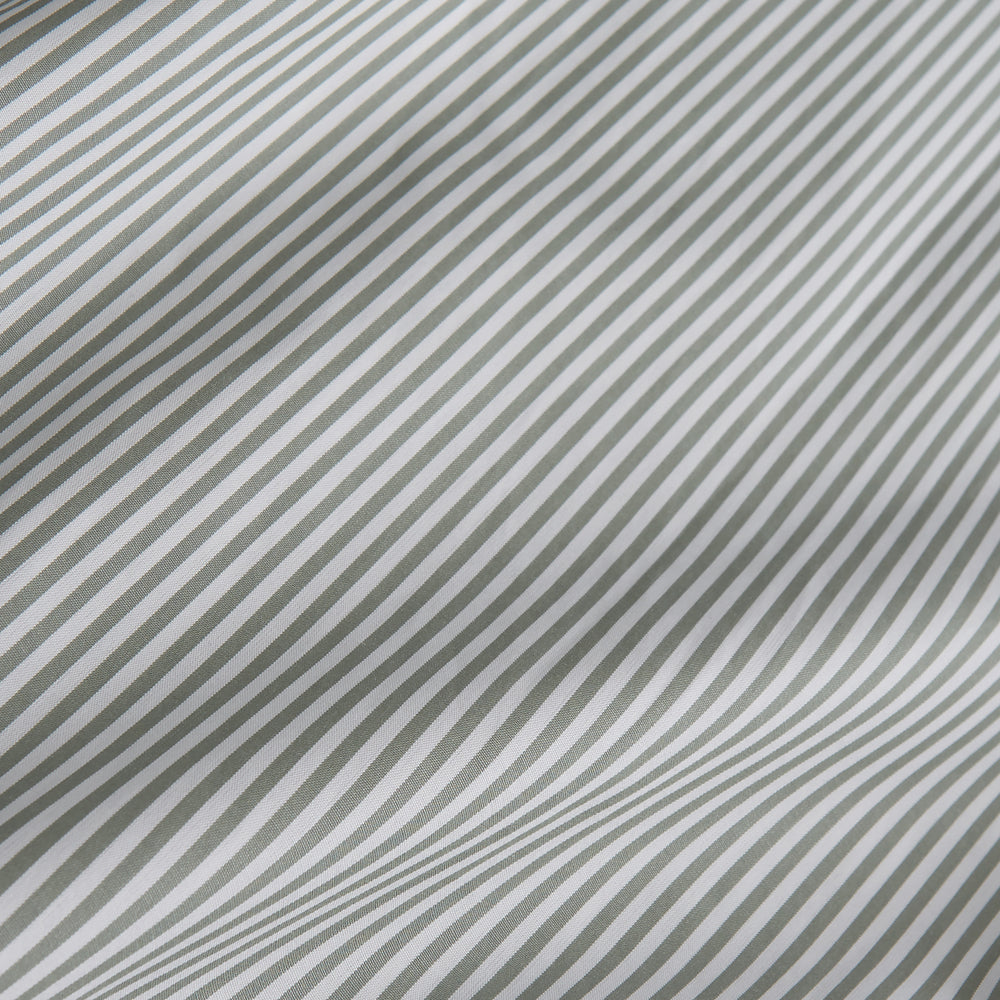 Green Bengal Stripe Regular Fit Shirt with T&A Collar and 3-Button Cuffs